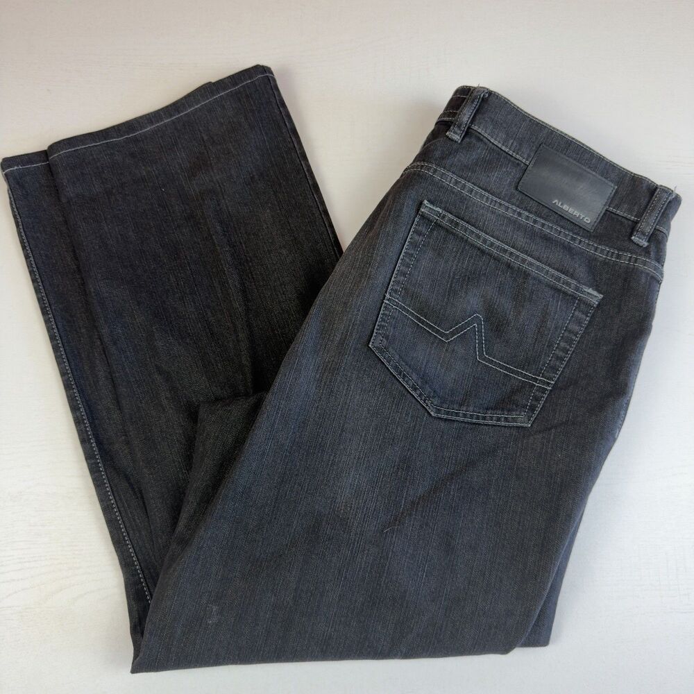 Alberto T400 Jeans Stretch Cotton Blend Mens 38x28.5 Modern Fit Faded Black